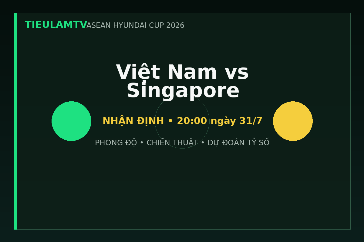 Nhận định Việt Nam vs Singapore - TieulamTV