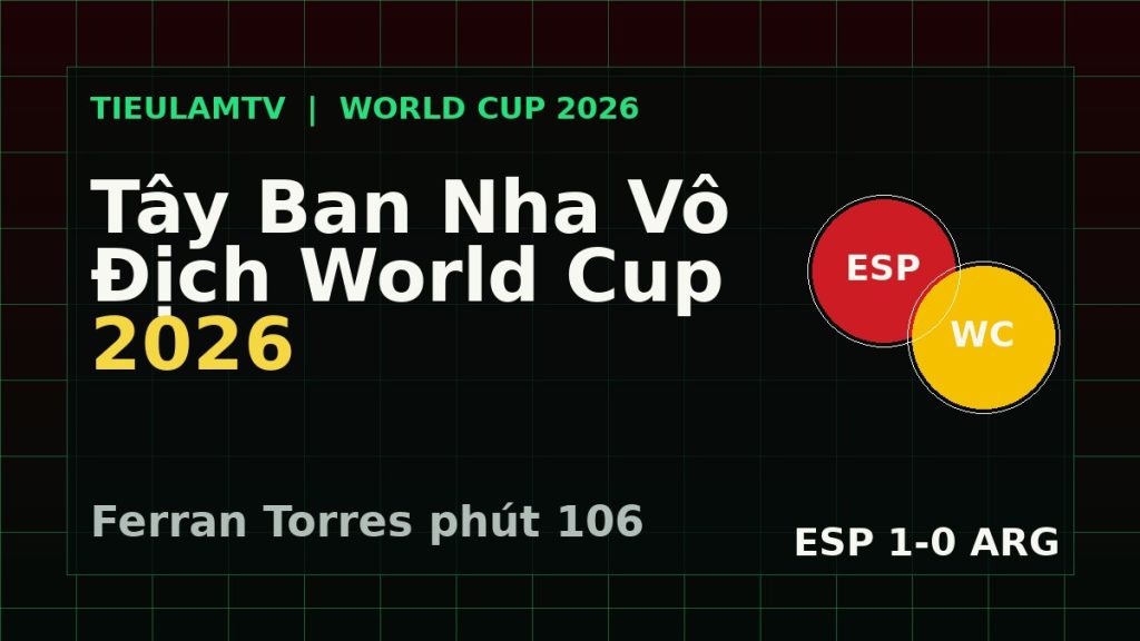 Tây Ban Nha vô địch World Cup 2026 sau chiến thắng trước Argentina ở chung kết World Cup 2026