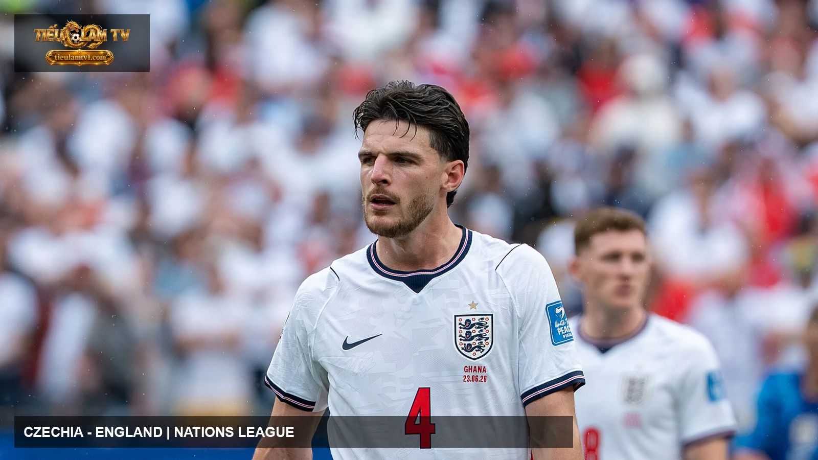Declan Rice thi đấu cho đội tuyển England năm 2026