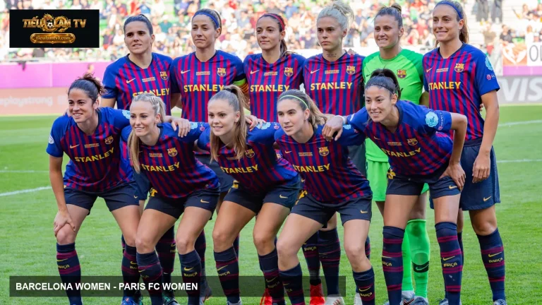 Đội hình Barcelona Women trước một trận UEFA Women’s Champions League